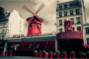 Façade de la boutique du Moulin Pouge, Paris