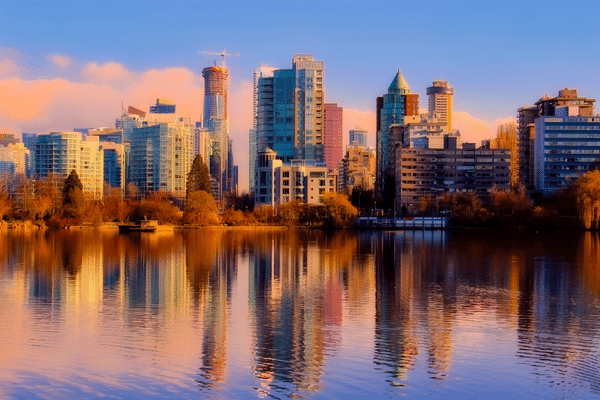 Gratte-ciel de la ville de Vancouver en automne