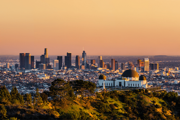 Los Angeles au coucher du soleil aux États-Unis